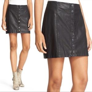 Free People Oh Snap Faux Leather Mini Skirt